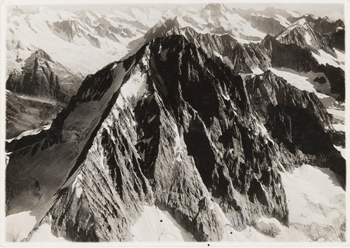 Photo Walter Mittelholzer - Bietschhorn du sud, de 3800 m, Suisse