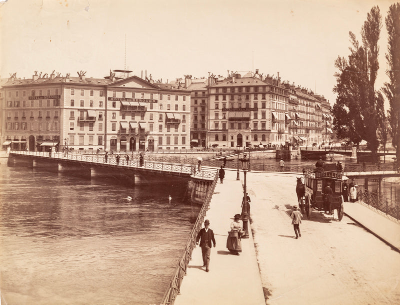 Genève - Le pont et l'hôtel des Bergues