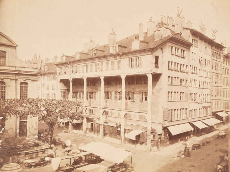 Genève - La place de la Fusterie et la rue du Marché