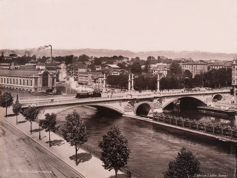 5504 - Genève - Le pont de la Coulouvrenière avec le tram à vapeur, Suisse