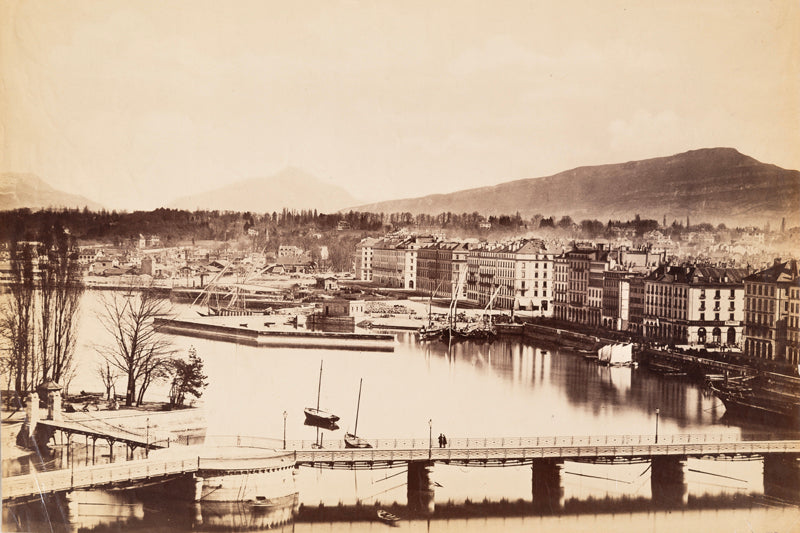 Genève - Le pont des Bergues et l'ancien port de commerce