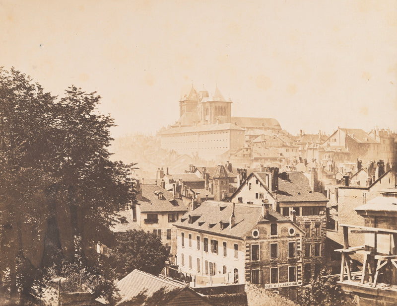 Genève - Quartier de Rive, vue vers la cathédrale et la prison de l'Evêché