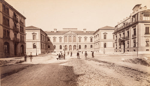 Genève - La place de l'Université et la rue de Candolle vers 1875