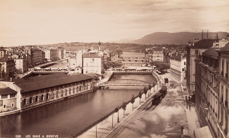 Genève - Le quai de la Poste vers 1895