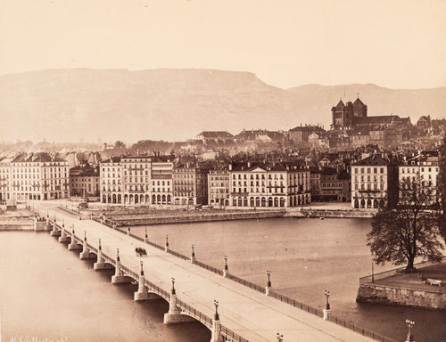 Genève_Le pont du Mont-Blanc vers 1864