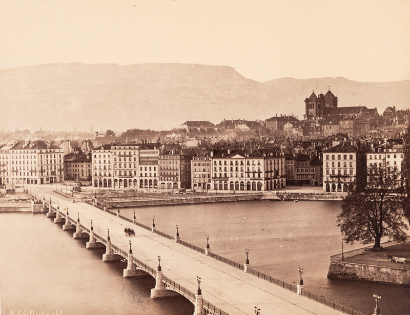 Genève_Le pont du Mont-Blanc vers 1864