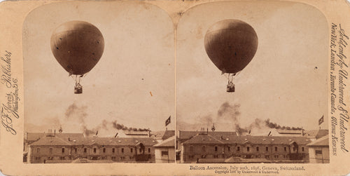 Genève - Le ballon captif de l'exposition nationale le 20 juillet 1896