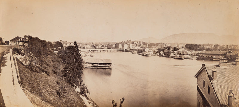 Photographie ancienne de Genève - Vue de Saint-Jean vers 1875, Suisse