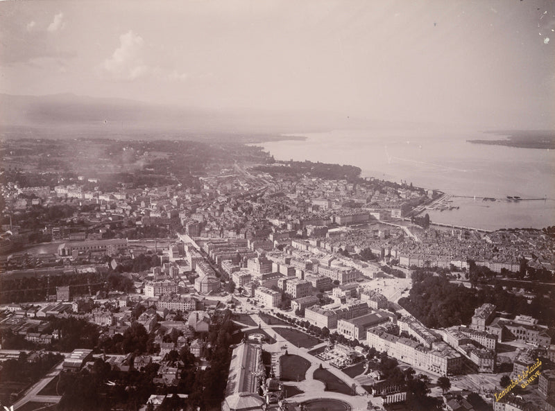 Genève - Vue depuis le ballon captif de l'Exposition nationale de 1896