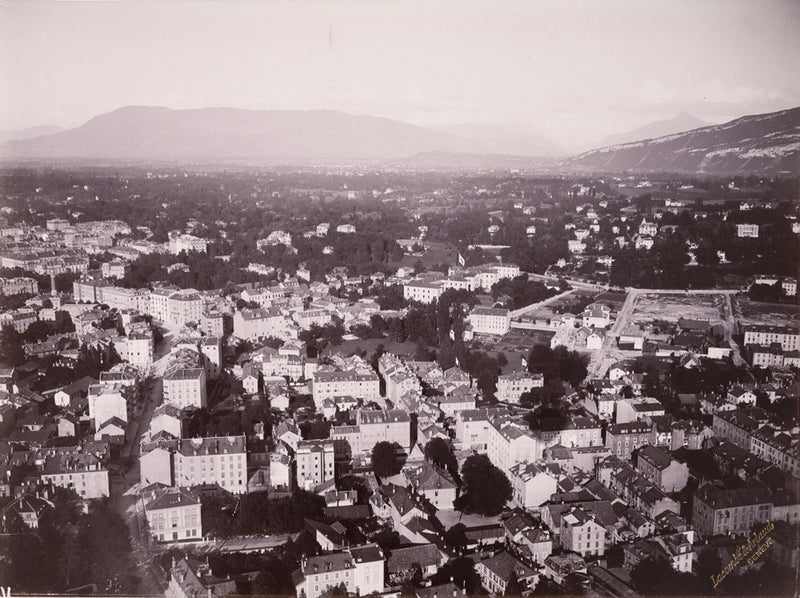 Lacombe & Arlaud_Vue du quartier de l’hôpital depuis le ballon captif en 1896