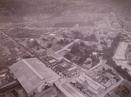 Vue de la Jonction depuis le ballon captif de l'Exposition nationale de 1896,