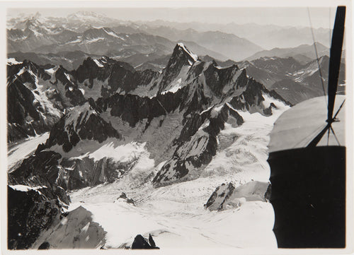 Mittelholzer - Dent du Géant, Glacier du Tacul, Aiguille du Midi, Grandes Jorasses, vu de l'ouest de 5000 m, Suisse