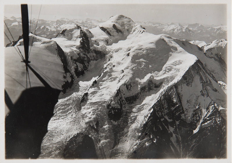 Mittelholzer - Mont Blanc, Mont Maudit, Mont Blanc du Tacul, Dôme du Goûter vue du nord de 5000 m, Suisse