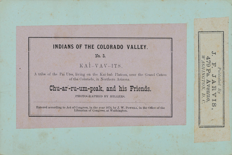  Indiens de la vallée du Colorado, No. 3. KAI-VAV-ITS, USA