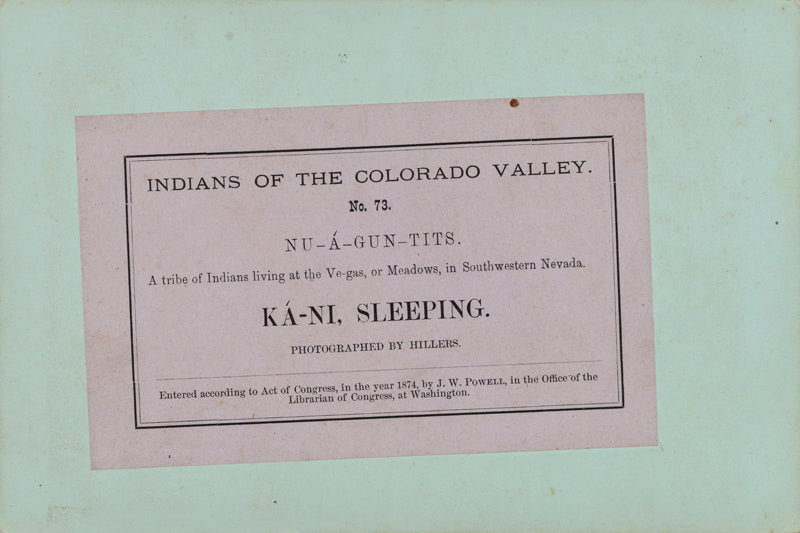 Indiens de la vallée du Colorado, No. 73. NU-A-GUN-TITS, USA