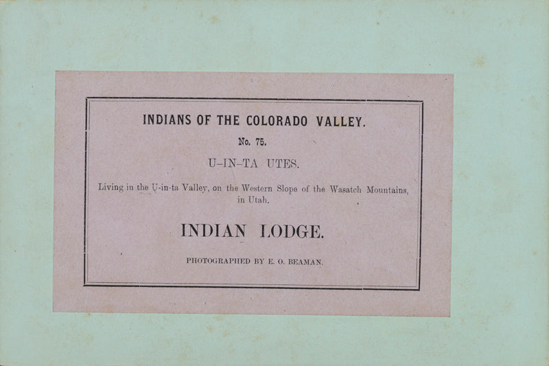  Indiens de la vallée du Colorado, No. 75. U-IN-TA UTES, USA
