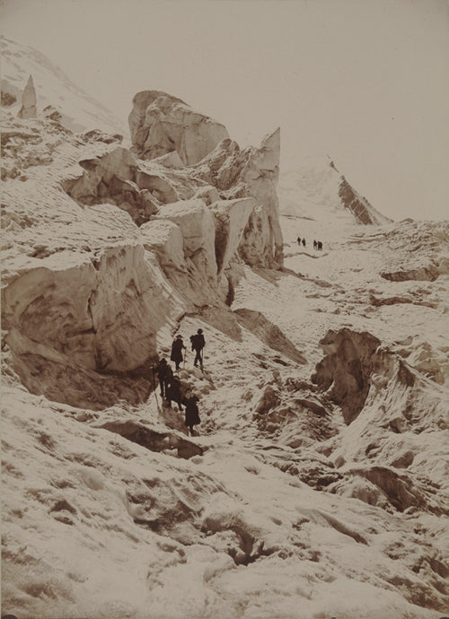 Gabriel Loppé - Glacier des Bossons, la caravane, Alpes, France