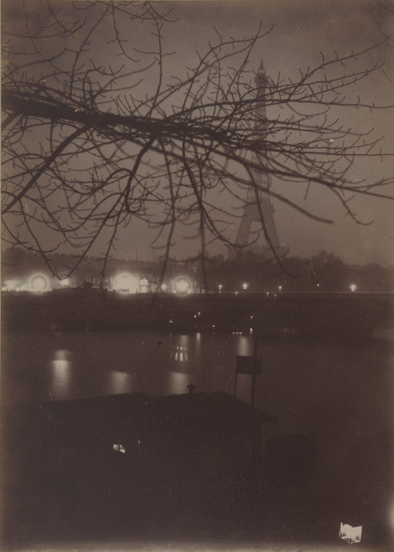 Gabriel Loppé - Les quais de la Seine et la Tour Eiffel de nuit, Paris, France