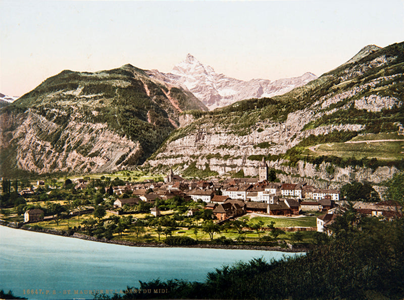 Photochrom - Saint-Maurice, Valais, Suisse