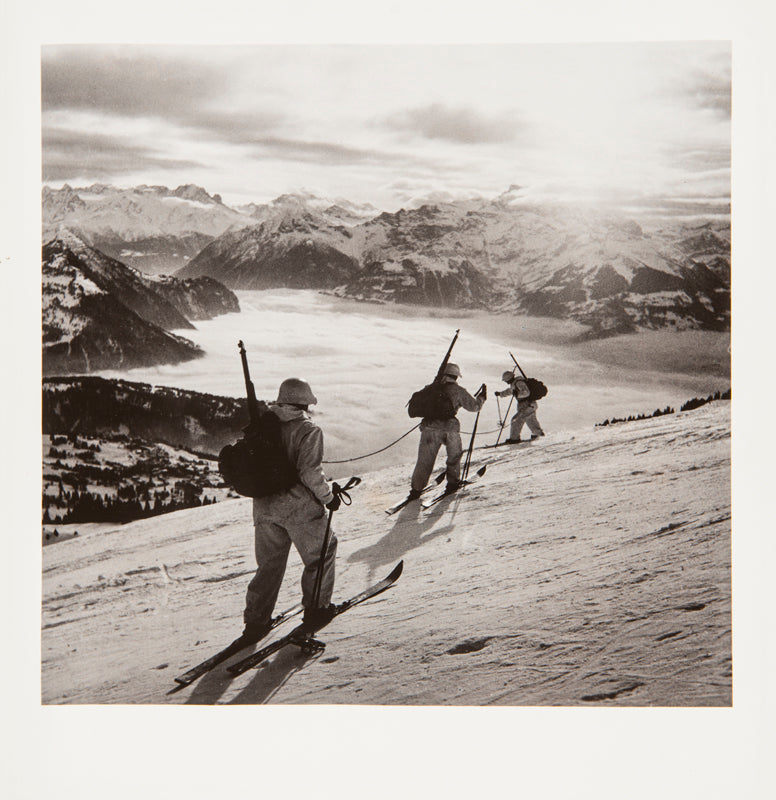 Max Kettel - WWII, Soldats suisses des troupes de montagnes à ski, Alpes, Suisse
