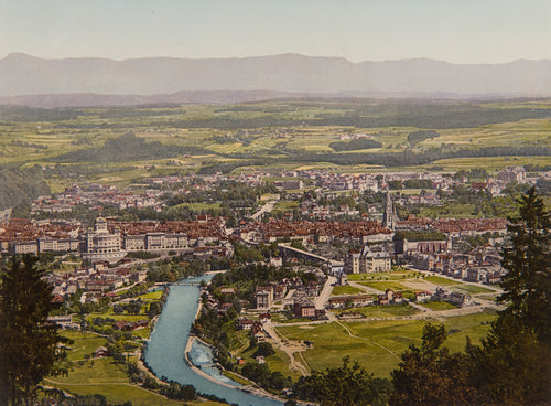 Photochrom, Berne depuis le Gurten, Suisse, Berne, Suisse