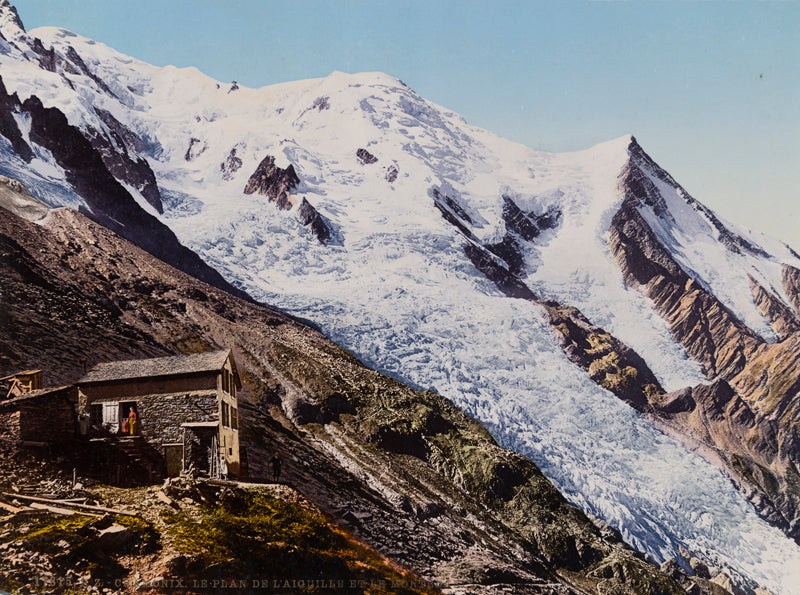 Photochrom - Chamonix, le plan de l’Aiguille et le Mont-Blanc, France