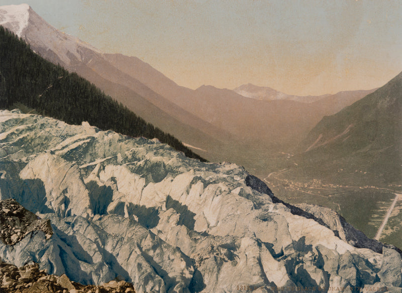 Photochrom - Chamonix, Mer de glace, France