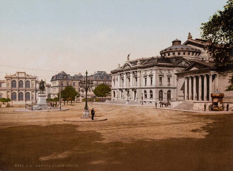 Photochrom de Genève, Place Neuve, Suisse