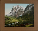Grand photochrom - Grindelwald et le Wetterhorn, Oberland bernois, Suisse