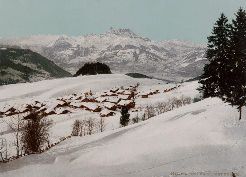 Photochrom - Leysin et Dents du Midi, Vaud, Suisse