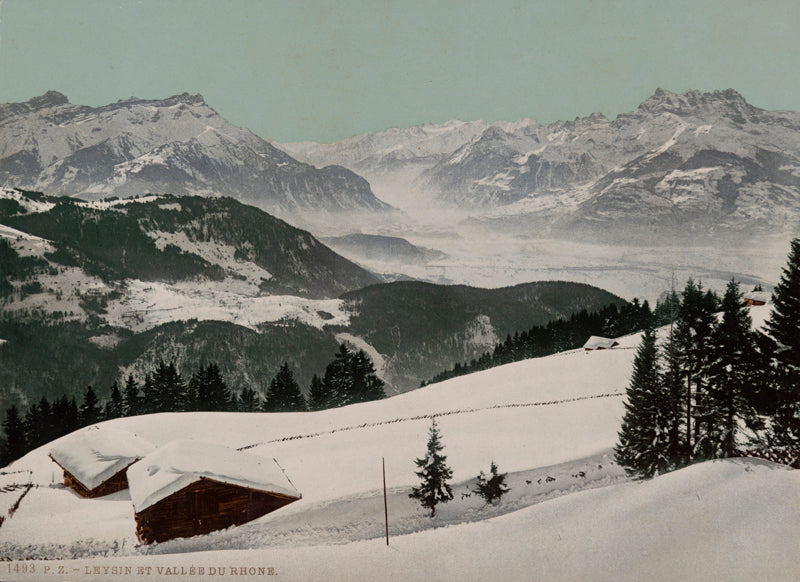 Photochrom - Leysin et vallée du Rhône, Vaud, Suisse