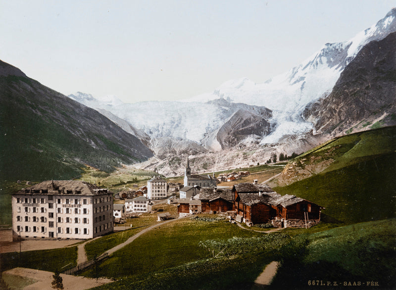 Photochrom - Saas-Fee, Valais, Suisse