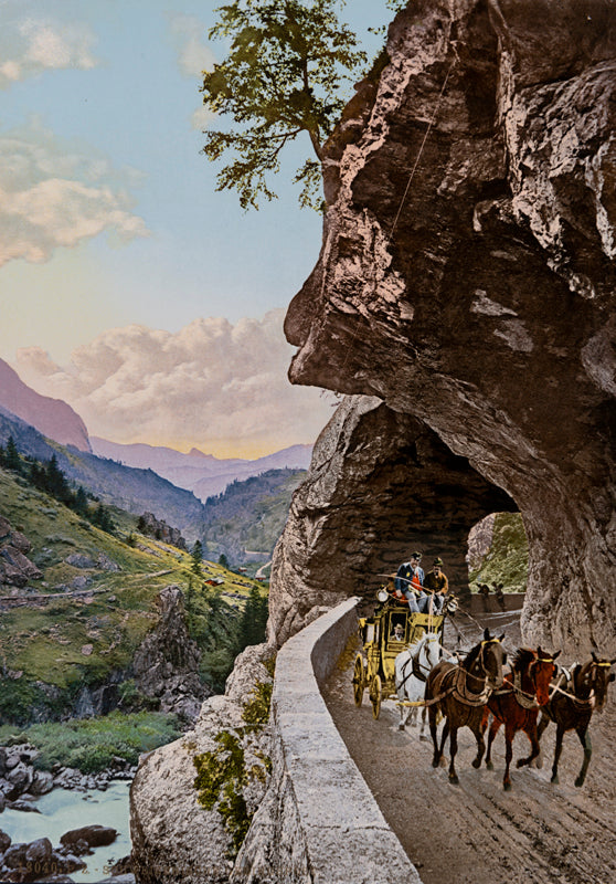 Photochrom, Poste suisse de montagne, Berne, Suisse