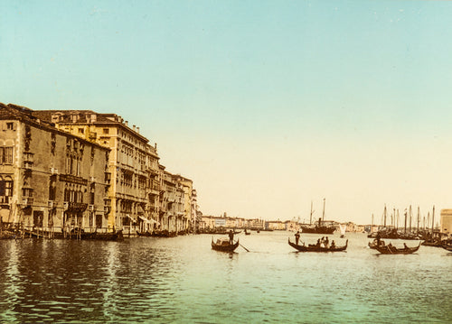 Photochrom de Venise, entrée du Grand Canal, Italie