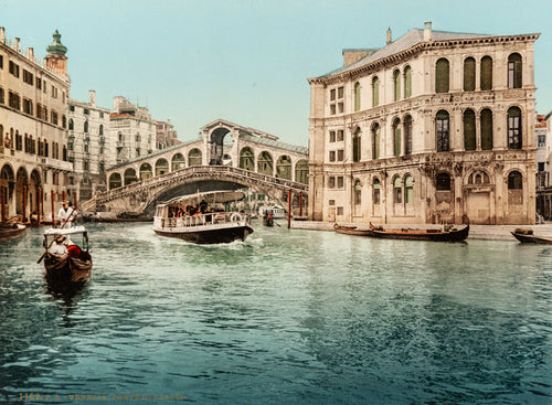 Photochrom de Venise, Pont du Rialto, Italie