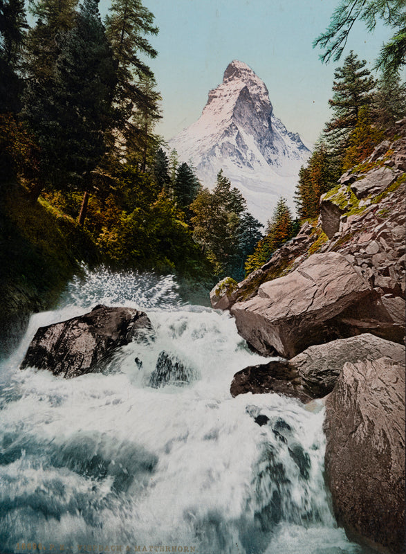 Photochrom - Zermatt, Vispbach & Matterhorn, Valais, Suisse