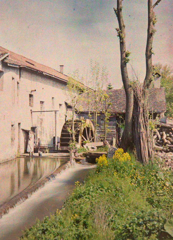 Moulin à Versoix vers 1920 - Autochrome - Louis Rodieux